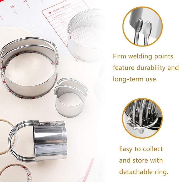 Stainless Steel Biscuit and Cookie Cutters with Handle - 5-Piece Set(1.75"~3.25"), for Professional Baking and Home Kitchen - Image 5