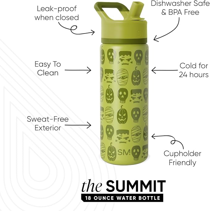 Simple Modern Halloween Kids Water Bottle | 14oz | Monster | Insulated Stainless Steel Toddler Water Bottle, Kids Tumbler with Straw | Spill Proof for School, Girls, Boys, Monster Mash - Image 3