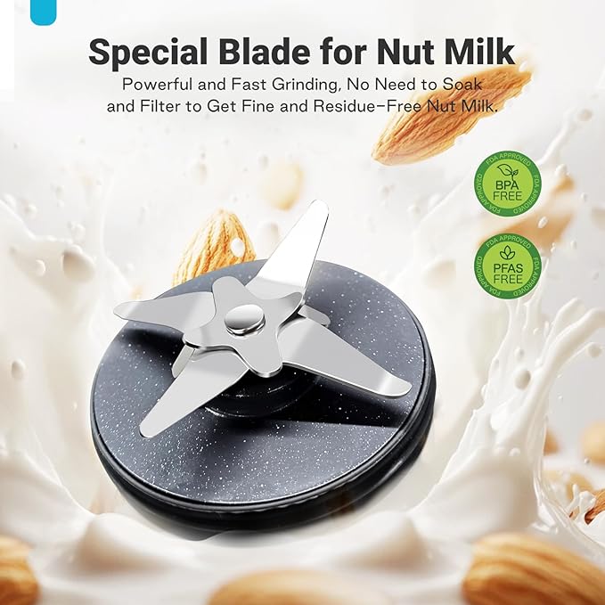 50.73oz Nut Milk Maker Machine: 12-in-1 Automatic Soy Milk Maker with Detachable Design, Homemade Juice,Almond,Oat Milks for Plant-Based Milks, 24H Delay Start/Keep Warm/Auto-Clean/Safety Lock