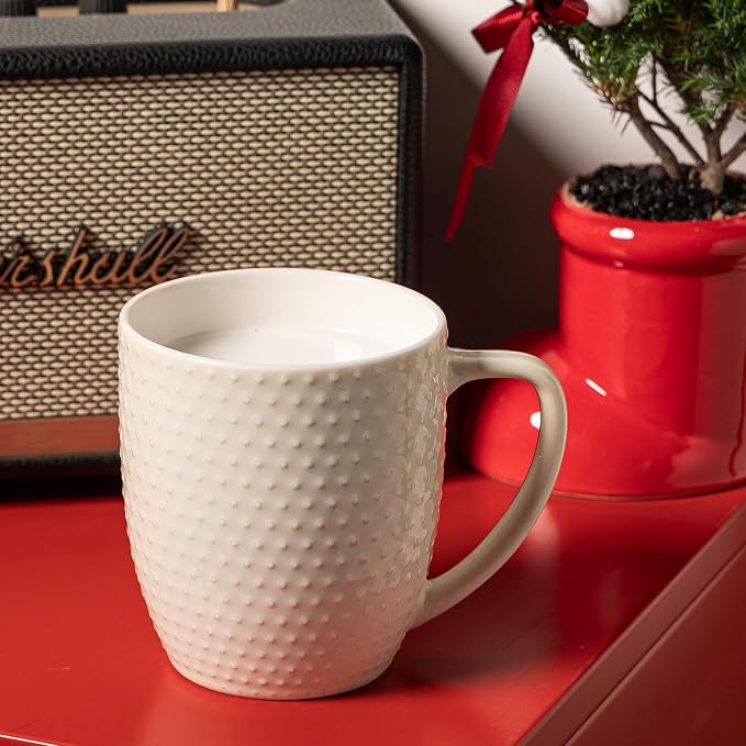 16 oz Coffee Mugs Set of 4, Porcelain Coffee Cups Ceramic, Farmhouse Mug with Handle - Image 4