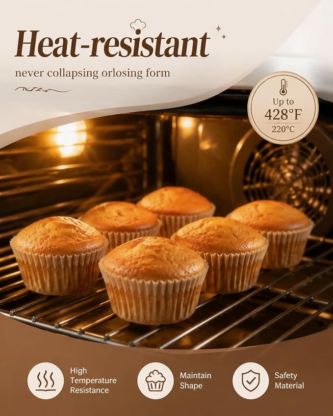 700 Count Brown Cupcake Liners - Natural Parchment Baking Cups, 2 Inch | Non-Stick, Greaseproof, Disposable Muffin Liners - Hold Cupcakes, Muffins, Desserts & Nuts for Parties, Weddings and Birthday - Image 4