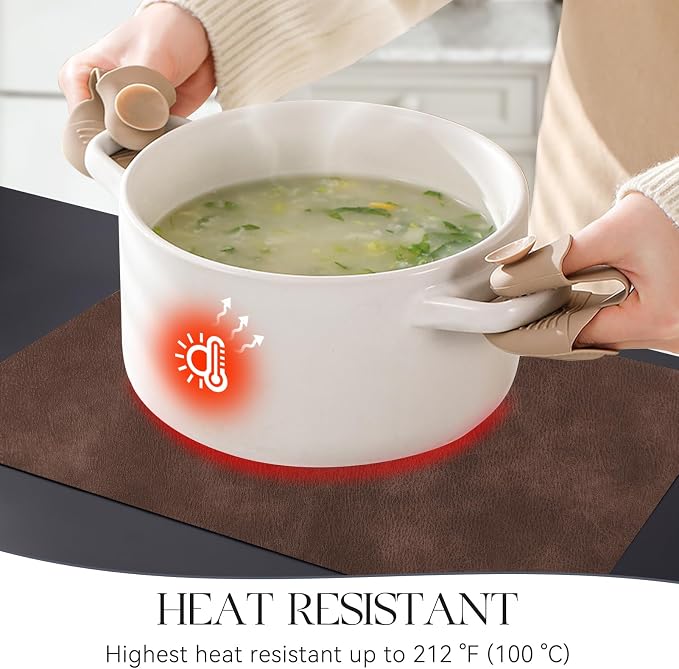 MOSAYT Vinyl Placemats Set of 8-12 X 17 Inch - Faux Leather 100% Waterproof Oil-Proof Wipeable PU Place Mats, Heat Resistant Reversible Table Mats for Kitchen, Dining, Outdoor, Coffee - Image 3