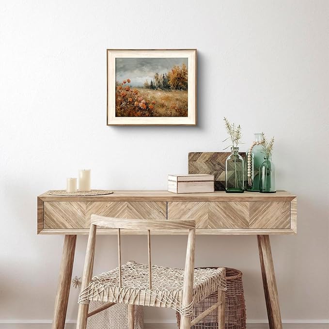 XOCUUI Unframed Canvas Wall Art Vintage Decor, Landscape Wall Art, Meadow with Flowers Art, Modern Farmhouse Decor, Cottagecore Bedroom Bathroom Office Decorations, 12"x16" - Image 7