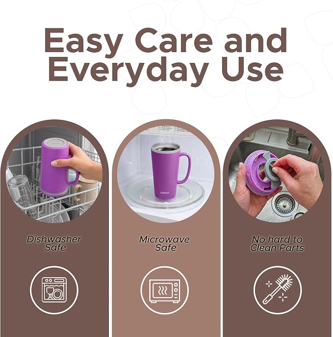 Copco Cone Desk Mug 16 Oz - Purple/Brown, Set of 2 - Image 5