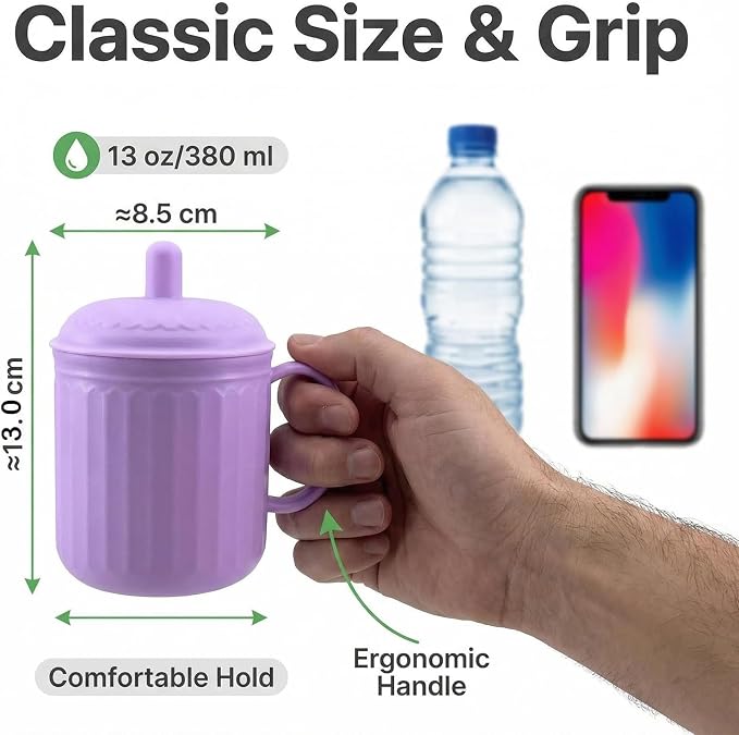 Plastic Coffee Mug with Lid (Non-Sealed) Set 6, 13-oz Cups Playful | BPA Free Reusable Food Grade PP, Unbreakable, Dishwasher Safe, Lightweight, Elderly Kid Safe, Kitchen Party Camping Outdoor - Image 2