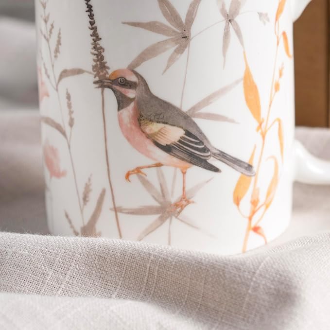 Maison d' Hermine Coffee Mug with Handles Tea Cups (12 Ounce, Pack of 1) | Fine Bone China Coffee Mugs for Hot Beverages Cappuccino Latte Home Spring Summer -Meadow Florals - Beige - Meadow Sunrise - Image 7