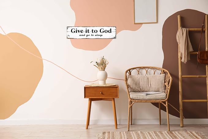 Give It To God Metal Sign 4x16in Rustic Faith Plaque for Bedroom Wall Decor Christian Encouragement Gift - Image 5