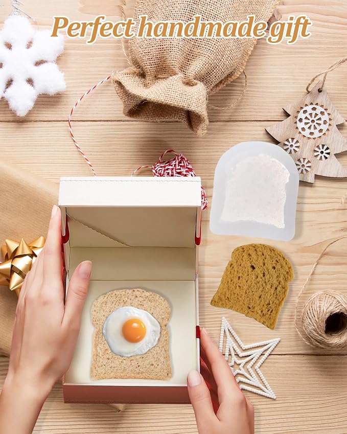 Mini Toast Mold, Tiny Toast Bread Silicone Mold, Artificial Toast Soap Molds, Small Simulation Food Molds Silicone Bread Mold For Chocolate Fondant Resin Home Ornaments Making Tool - Image 5