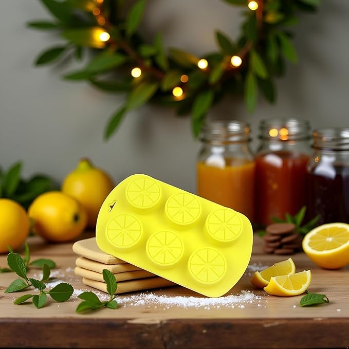 2Pcs Fruit Shaped Silicone Molds, 3D Lemon Fondant Mold Chocolate Candy Biscuit Sugar Baking Mold for Cake Cupcake Dessert Candle Decoration Suitable for Making Chocolates,Candy Making Supplies