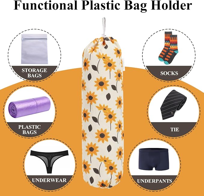 Plastic Bag Holder, Wall Mount Grocery Bag Organizer Dispenser, Heavy Duty Storage Holder for Home, Kitchen, Camper - Image 4