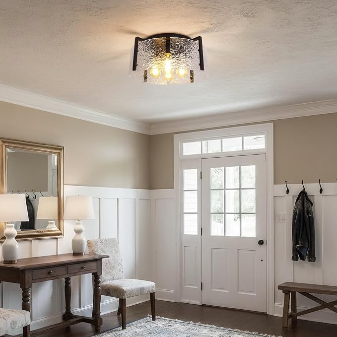 Bektas Semi Flush Mount Ceiling Light, Hallway Light Fixture,Entryway Light,Modern Bedroom Lampe,Metal Light Fixtures,Lighting Fixture Flush Mount for Kitchen Bathroom Dining Room ETL Listed - Image 5