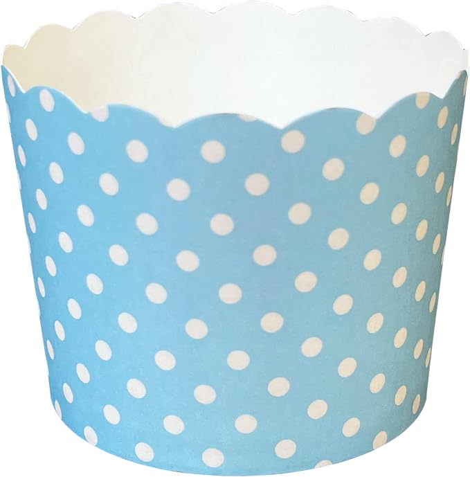 Paper Baking Cups (Polka Dots), Greaseproof Disposable Cupcake Liners (Turquoise, Large Cups (50-Pack)) - Image 2