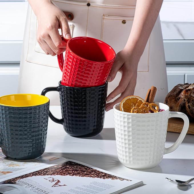 Large Coffee Mugs, 20 oz Ceramic Coffee Cups with Handle, 2PCS, Black | Coffee Mug for Office & Home, Latte Cocoa, Microwave & Dishwasher Safe, Lead-Free, Wedding & Housewarming Gift - Image 5