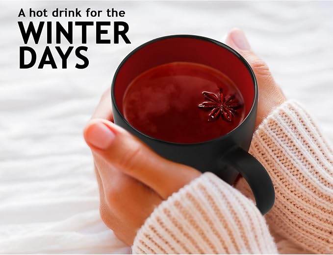 MIAMIO - Coffee Mugs Set of 6 (12 oz) - Le Papillon (Red) - Daily Table Set | Ceramic coffee mugs for coffee, cappuccino and tea, 12 oz for everyday use - dishwasher safe - practical for daily use - Image 5