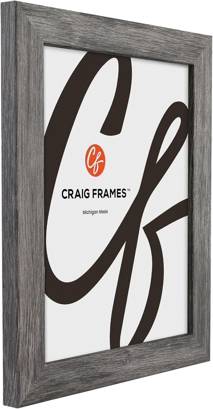 Craig Frames 8.5x11 Gray Picture Frame, Wall Decor for Art and Photos | Ready to hang with a protective glass front, made in the USA for a gallery display - Image 3
