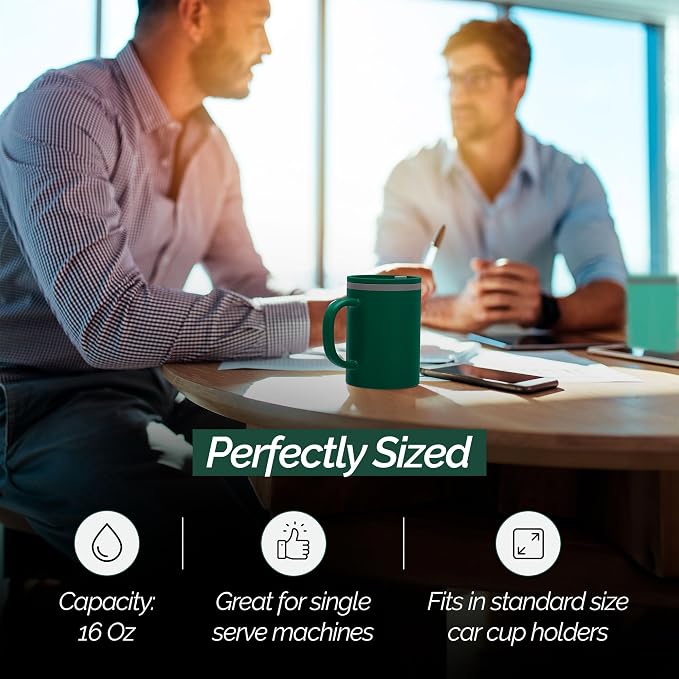Copco Iconic Desk Mug 16 Oz - Green/Hunter Green, Set of 2 - Image 7