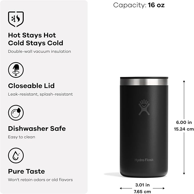Hydro Flask Travel Coffee Cup – Insulated Stainless Steel, Non-Spill, Leak Proof To-Go Tumbler 16 Oz Mermaid Green - Image 3