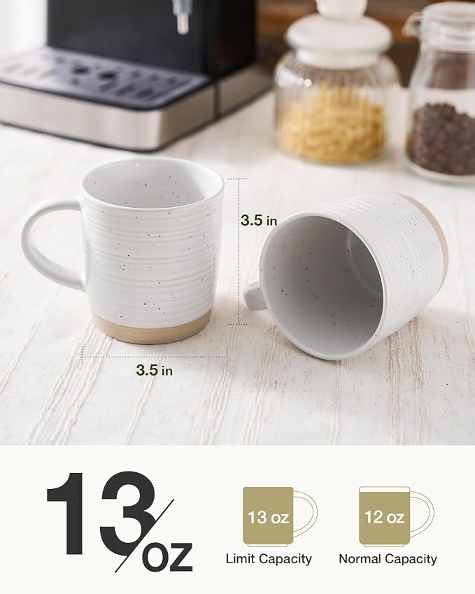 famiware Coffee Mugs Set of 8, 13 oz Mug Set, Ceramic Cup Set with Handle for Coffee, Tea, Cocoa, Milk, Constellation Series, White - Image 3