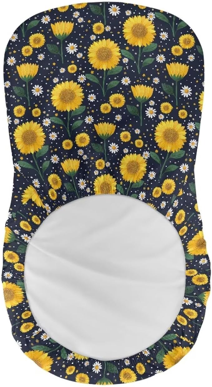 Sunflower Set of 2 Bar Stool Covers, Bar Stool Slipcover Chair Cover with Elastic Bands Soft Washable Dining Chair Slipcovers - Image 5