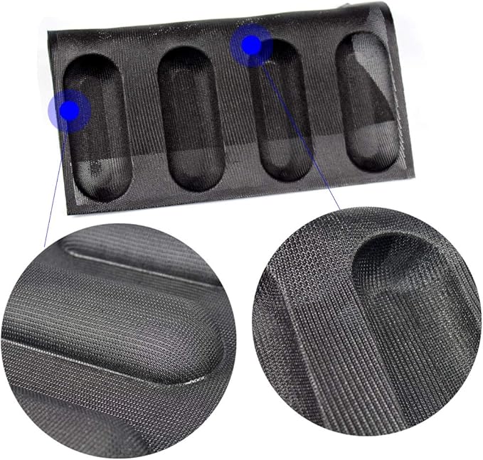 Hot Dog Molds Non Stick Bread Loaf Molds Baguette Pan Food Grade Silicone Bread Baking Mold 12 Loaf 40 x 60 for making Bread