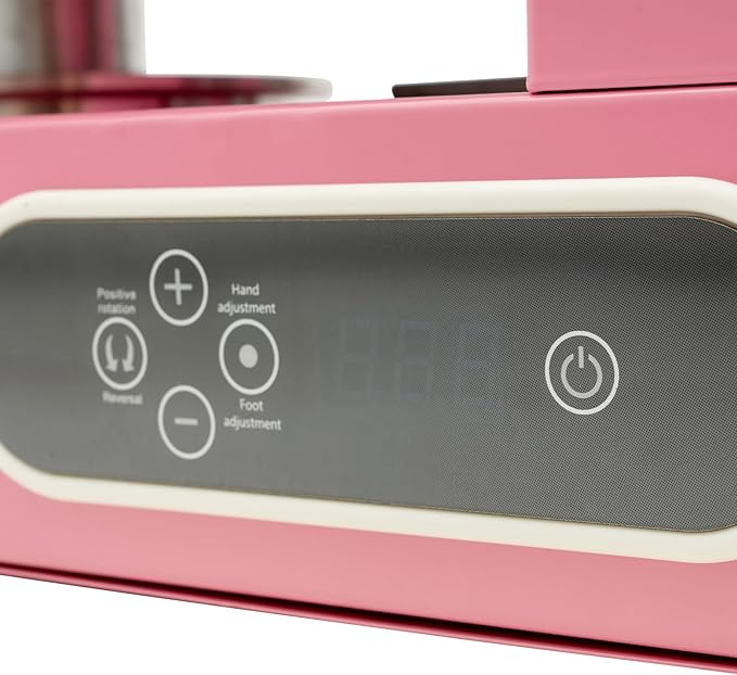 Cake Decorating Machine, 4-16 inch Cake Cream Spreading Coating Smearing Machine Cream Smooth Coating Decoration with Adjustable Spatula Turntable for Cake Shops, Dessert Shops (Pink)
