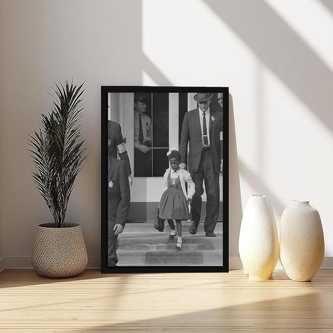 Young Black Girl Protesting, Ruby Bridges, Civil Rights Movement, Vintage Feminism Poster Canvas Poster Wall Art Decor Print Picture Paintings for Living Room Bedroom Decoration Black Frame 24x36in(60 - Image 6