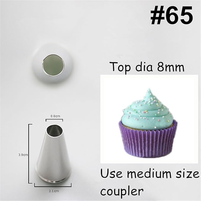 FantasyDay 7-piece Stainless Steel Piping Tips Piping Nozzles Cake Cookies Cupcake Icing Decorating Supplies Decorating Kits Frosting Icing Tips Baking Set Tools (Round Tip) #2