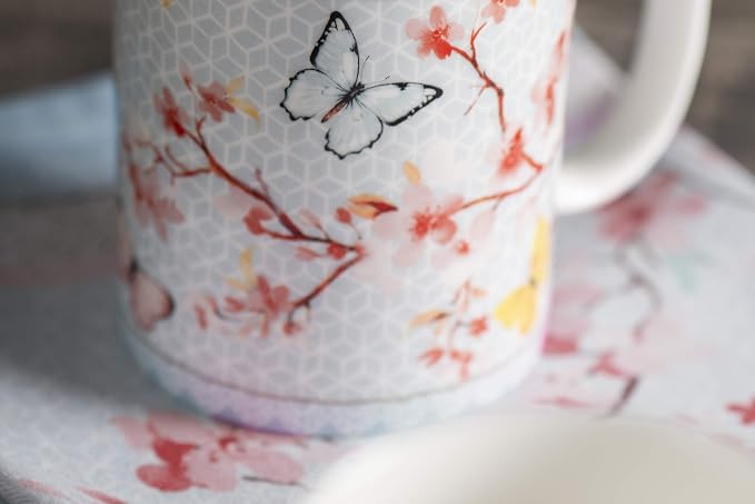 Maison d' Hermine Coffee Mug with Handles Tea Cups (12 Ounce, Pack of 1) | Fine Bone China Coffee Mugs for Hot Beverages Cappuccino Latte Home Restaurant Spring Summer -Blossoms in Spring - Sakura - Image 9