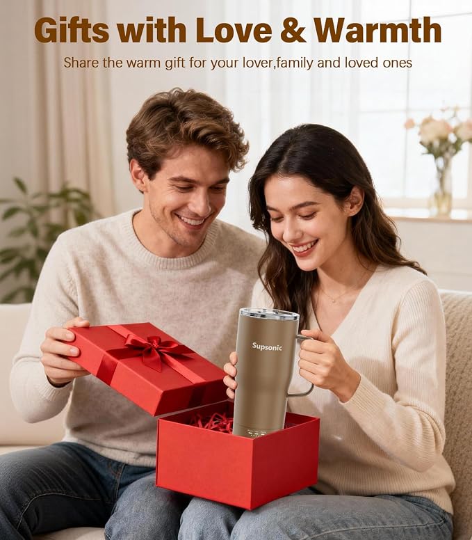 Supsonic Heated Coffee Mug Rechargeable, 20oz Long-Lasting Battery (S3) | Dry-burn protection, 2Hr auto-off, 3-Temp settings, Constant temperature, Inner stainless steel, Warm gift for men women - Image 5