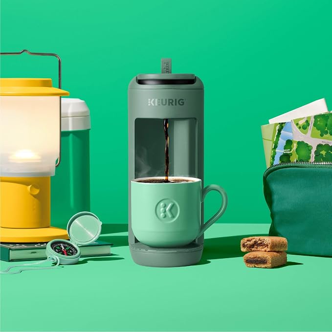 Keurig K-Mini Mate Single Serve K-Cup Pod Coffee Maker, Brews Up to 12 oz Cup, Compact Portable Coffee Machine for Small Spaces, Great for Dorms & Offices, Glamping Green - Image 11