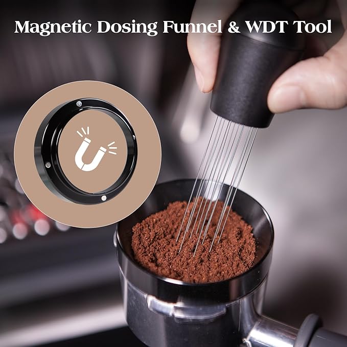 7 PCS Espresso Accessories Kit: 51mm Espresso Tamper, Coffee Distributor, Puck Screen, Dosing Funnel and WDT Tool Espresso Machine Accessories, Premium Espresso Tool Kit