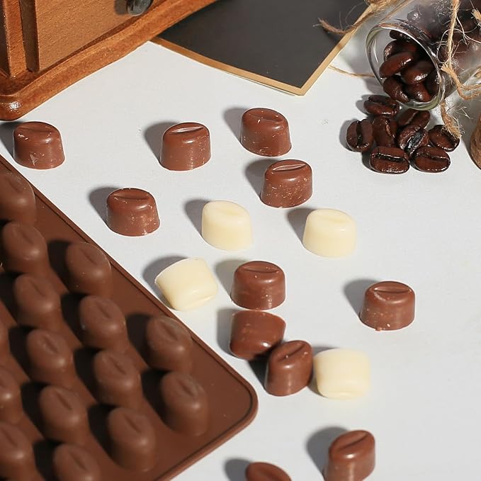 Mini Coffee Bean Molds, 55 Cavities Silicone Chocolate Mold | Coffee Bean Shape, Food Grade Mini Silicone Mold, For Homemade Sugar Free Chocolate Chips/Snacks/Cake Décor, 2 PCS - Image 7