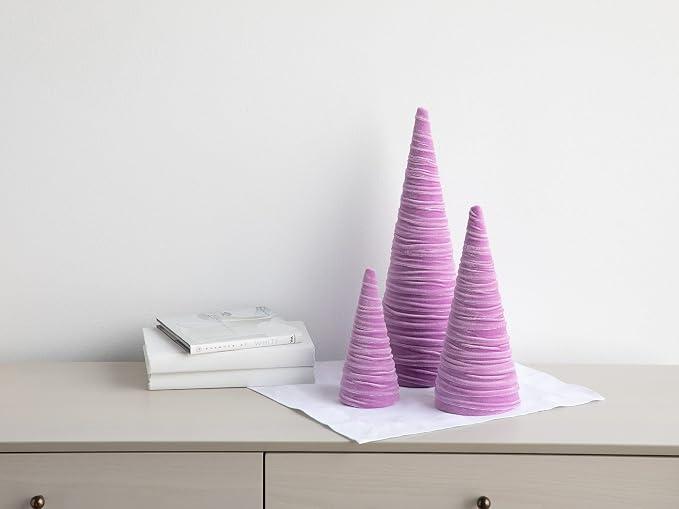 Your Heart's Content Set of 3 Velvet Trees, Lavender Valentine Tree Tabletop, Winter Bookshelf, Pastel Mantel Accent, Holiday Coquette Home Décor, Teen Girl (Lavender) - Image 3