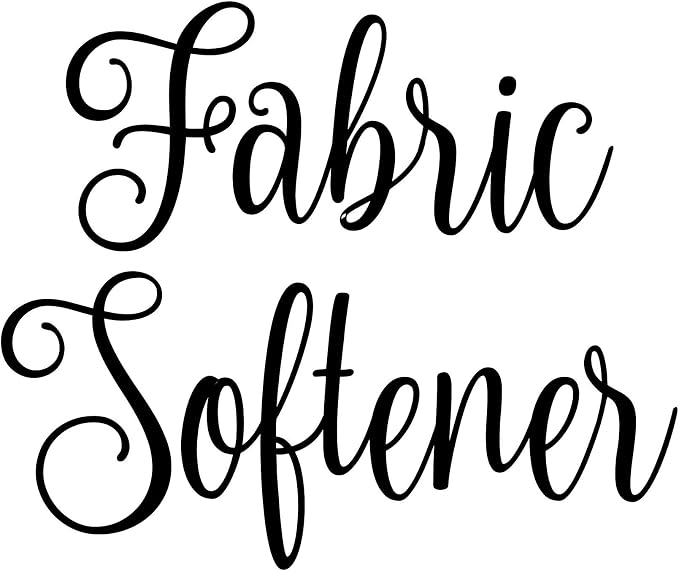Fabric Softener 5.5w x 4.5h Label | Laundry Room Organization | Die Cut Vinyl Decal | Black Fancy Font (Sticker Only) by MinglewoodTrading