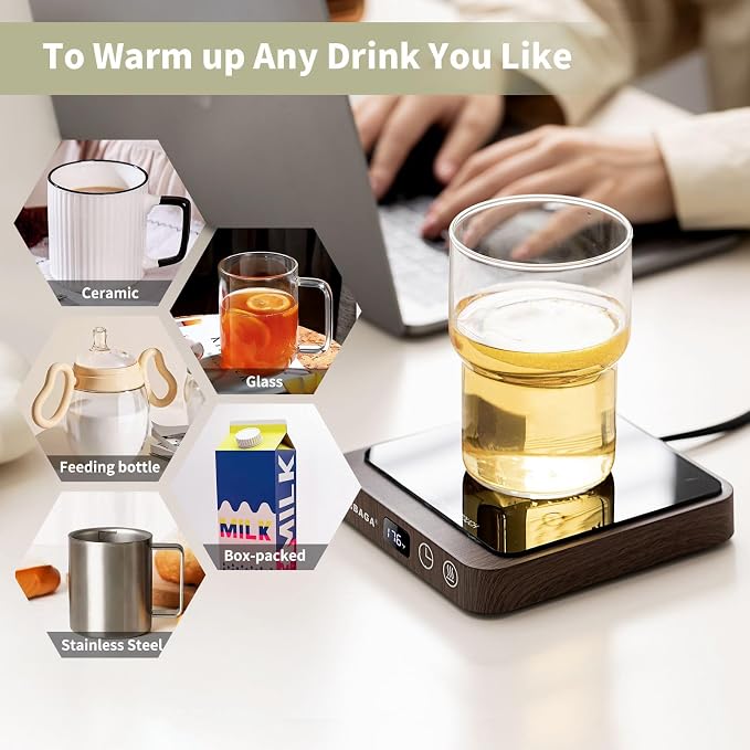 VOBAGA Coffee Mug Warmer & Coffee Warmer for Desk with 5 Temp Settings Display, Mug Warmer with 2-12H Auto Shut Off, Beverage Warmer for Milk, Tea, Candle, Ideal Coffee Gifts for Women Men(No Cup) - Image 4