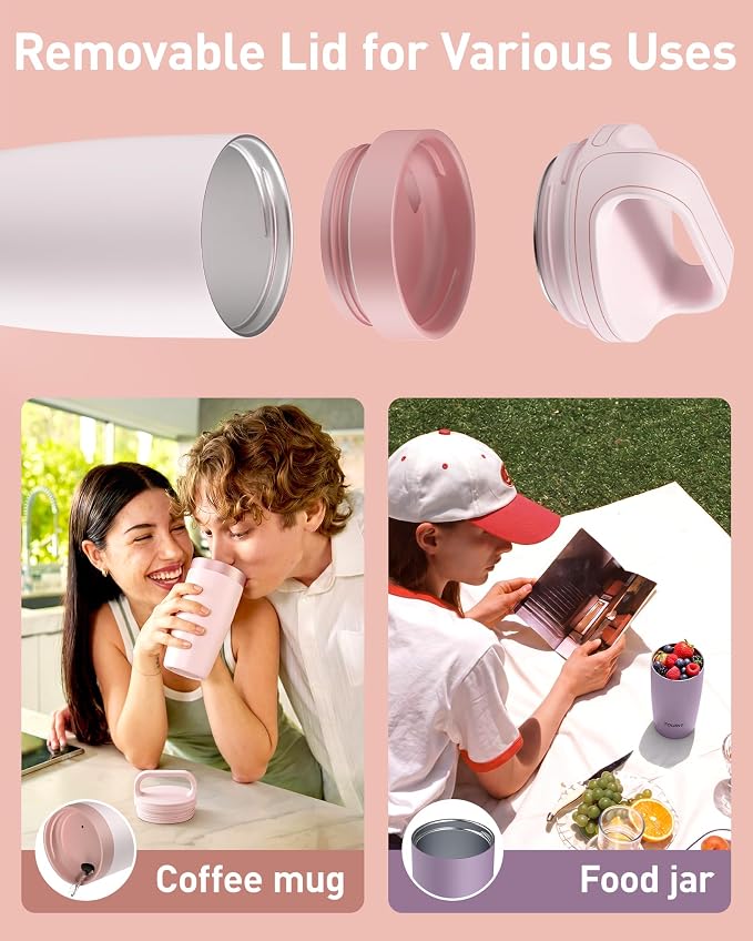 TOURIT Travel Coffee Mug 16 oz, Leakproof 2-Part Drink Lid Coffee Tumbler Cup, Insulated Stainless Steel Travel Mug, Dishwasher Safe Reusable Water Bottle, BPA-Free Coffee Mug,Pink Purple - Image 4