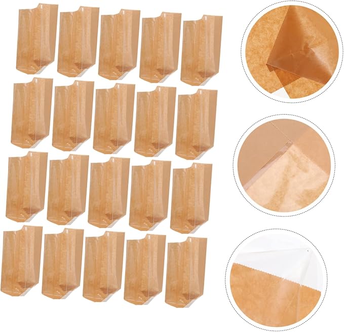 50pcs Kraft Paper Dessert Bags Paper Pouches for Packaging Baked Goods Packaging Supplies - Image 4