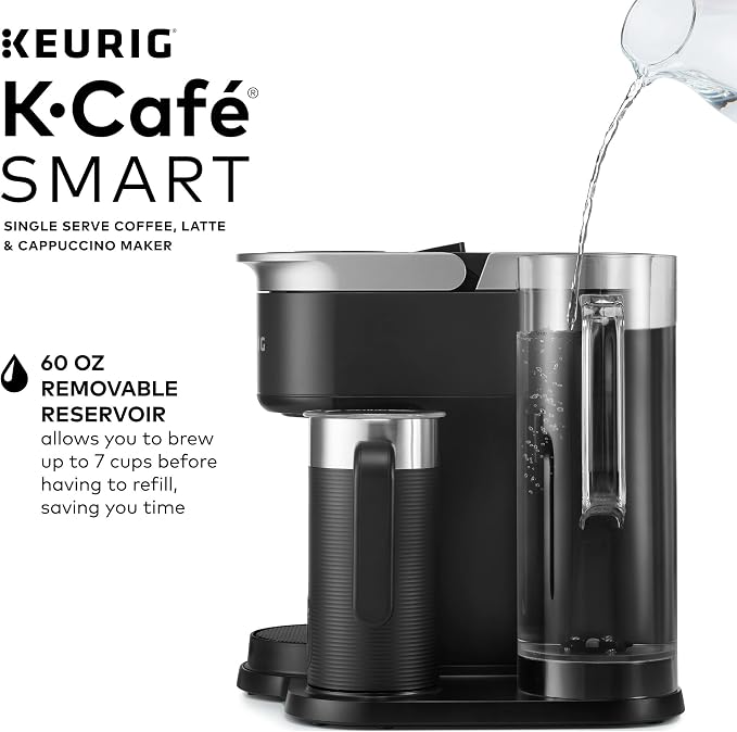 Keurig K-Café SMART Single Serve Coffee Maker with WiFi Compatibility, Latte and Cappuccino Machine with Built-In Frother, 6 Brew Sizes, Black | WiFi Compatibility, Latte, Cappuccino Machine with Built-In Frother, 6 Brew Sizes - Image 14