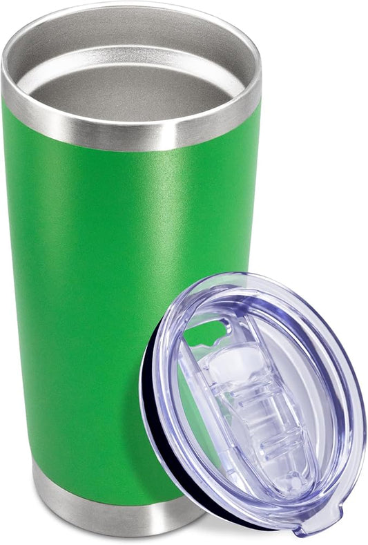 20oz Tumbler Insulated Coffee Tumblers with Lid Stainless Steel Green 1P | 20 oz Tumblers Double Wall Insulated Vacuum 20oz Coffee Mug Leak Proof Tumblers with Lid Powder Coated - Green 1 Pack by AEPDTD