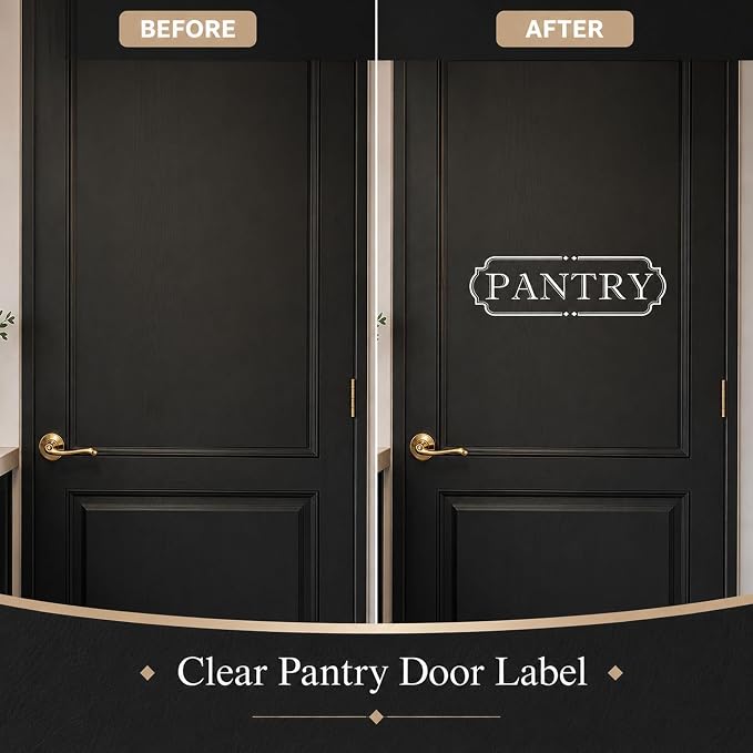 Pantry Door Decal Kitchen: White Vinyl Lettering 18 x 5.5 Inch | 1 white die-cut vinyl decal for pantry doors with transfer tape for smooth surface use - Image 6