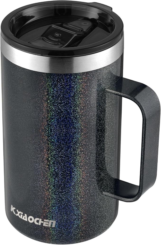 KXIAOCHEN 20 oz Insulated Coffee Mug, Coffee Cup with Lid and Wide Handle | 18/8 stainless steel, 6+ hours hot or 12+ hours cold, wide mouth, no-sweat exterior, for office, work, home and camping by KXIAOCHEN