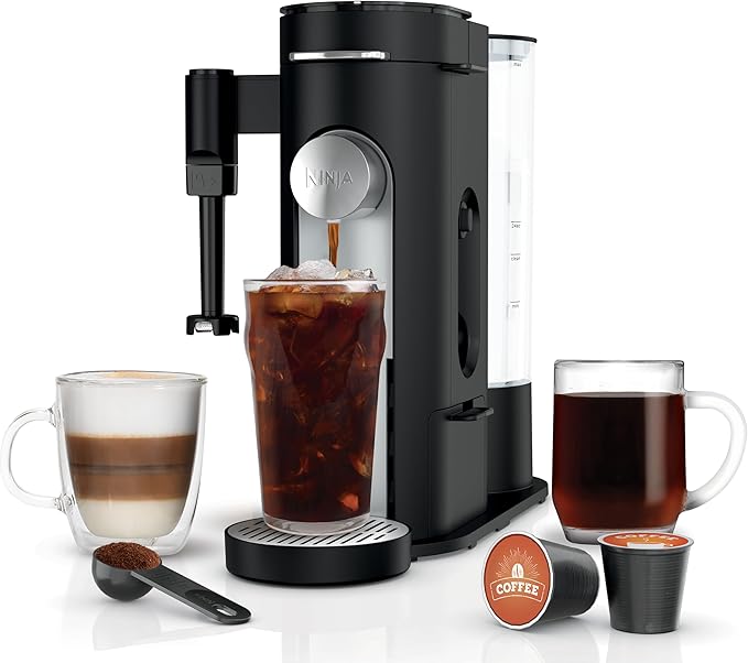 Ninja Single Serve Coffee Maker - Combo Machine, K-Cup Pods and Grounds | 4 Styles of Brewing, up to 24 Oz Cup Sizes, 56 Oz Removable Reservoir, Black, PB051 by Unknown