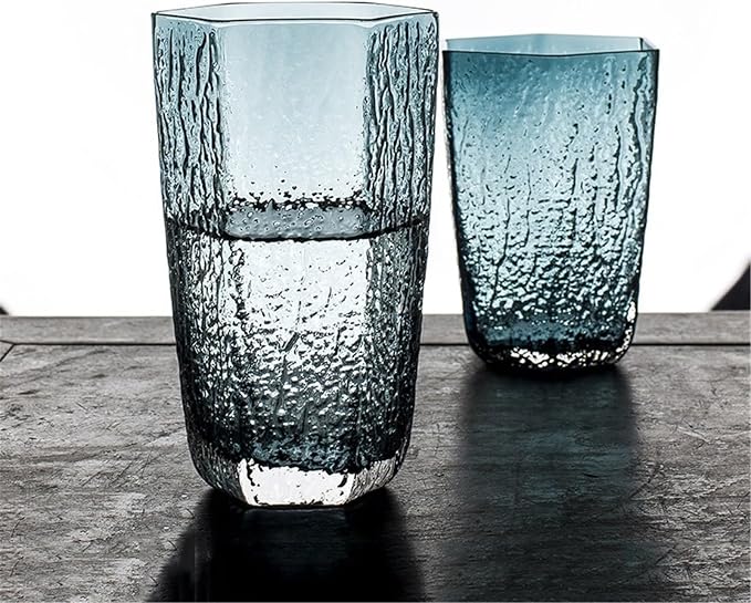 Glass Tumblers Drinking Glasses, hammered Lead-free crystal glass Cup Kitchen Glassware(Small) - Image 7