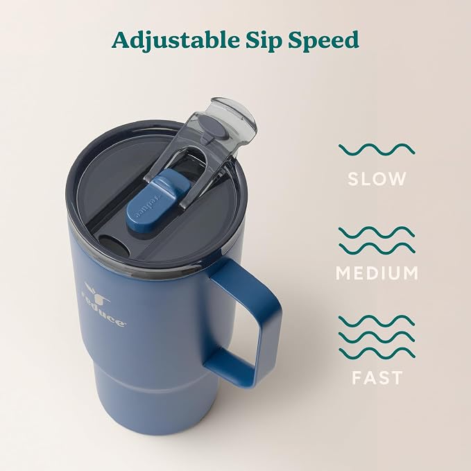 REDUCE 24 oz Hot1 Vacuum Insulated Mug for Hot Tea, Coffee and Other Hot Drinks - With Flo-Motion Lid and Handle, Single-Serve and Cupholder Friendly, Keeps Drinks Hot for up to 8 Hrs, Mineral Blue - Image 5