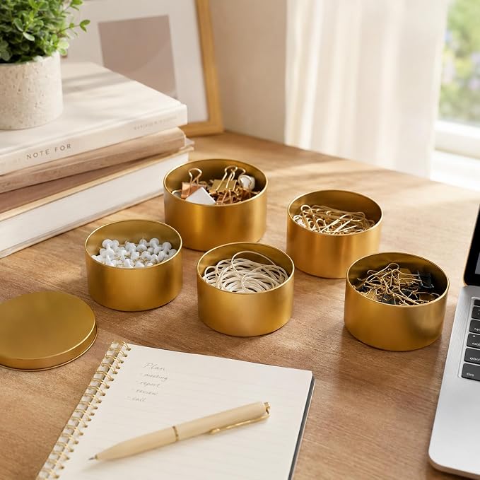 4pcs Large Round Metal Tin Box Cookie Candy Container with Lids | Lidded Design Round Metal Cookie Tin Boxes For Home And Office Decor Kitchen Displays - Image 5