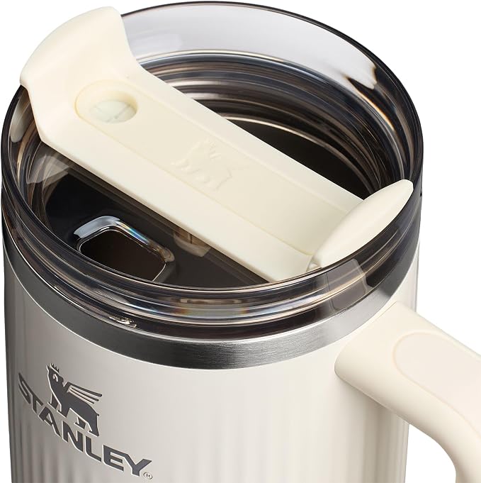 STANLEY Quencher H2.0 Tumbler with Handle and Straw 40 oz | Flowstate 3-Position Lid | Cup Holder Compatible for Travel | Insulated Stainless Steel Cup | BPA-Free | Fluted Cream Gloss - Image 2