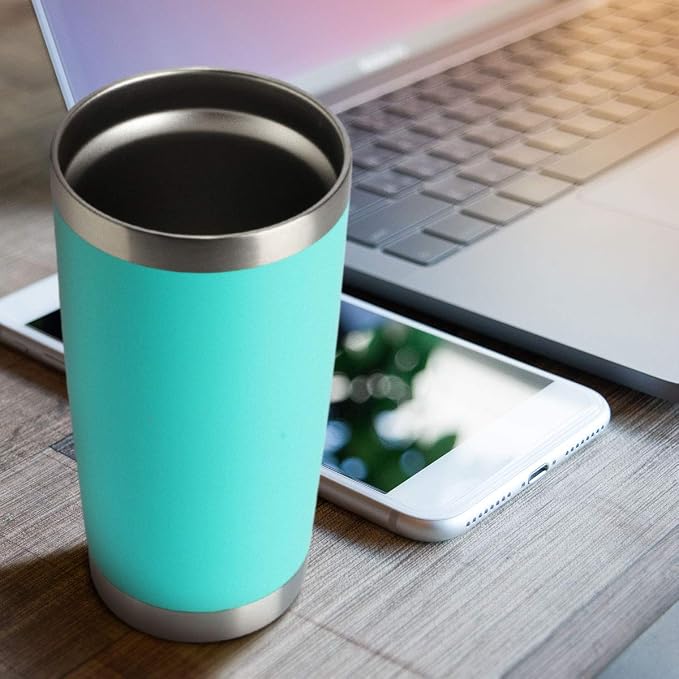 HASLE OUTFITTERS 20oz Tumblers Bulk Stainless Steel Cup with Lid Double Wall Vacuum Insulated Coffee Mug for Cold & Hot Drinks 1 Pack, Light Blue - Image 5