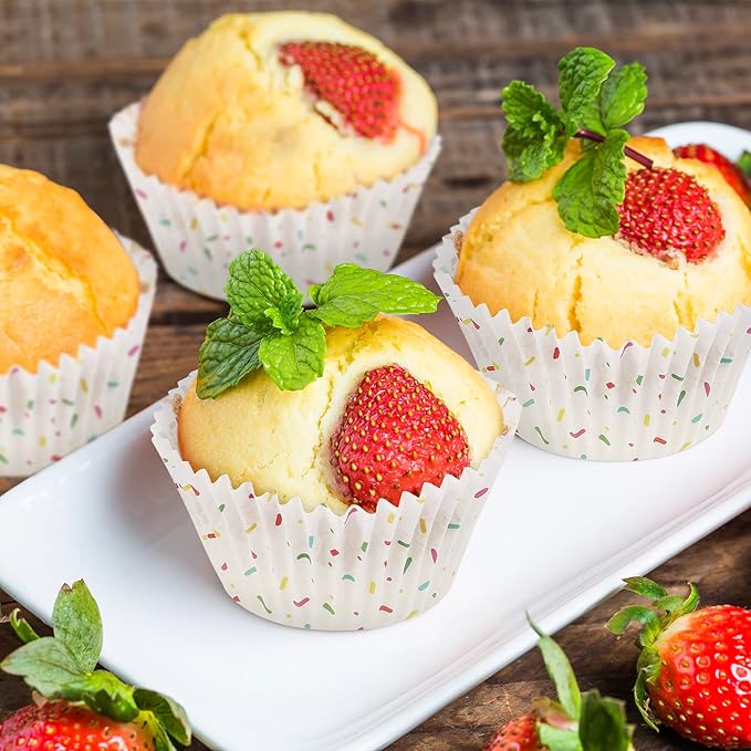 Candy White Cupcake Liners - Gifbera Standard Baking Cups Odorless Greaseproof Paper Muffin Wrappers, Pack of 200 - Image 2