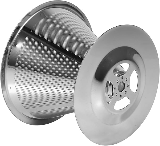 Eujgoov Double Layer Food Grade Stainless Steel Coffee Filter Silver 100x60mm Washable Reusable Fast Filtration for Home Office Travel Camping