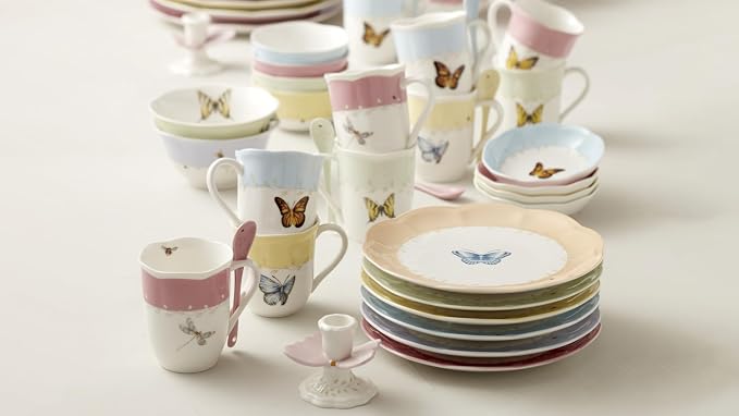 Lenox Dessert Plate Set, Lenox Butterfly Meadow Colors Collection 4-Piece Dessert Porcelain Plates Set, Service For 4, Dishwasher & Microwavable Plate, Small Plates, Home And Dining(Assorted, 4 Piece) - Image 10